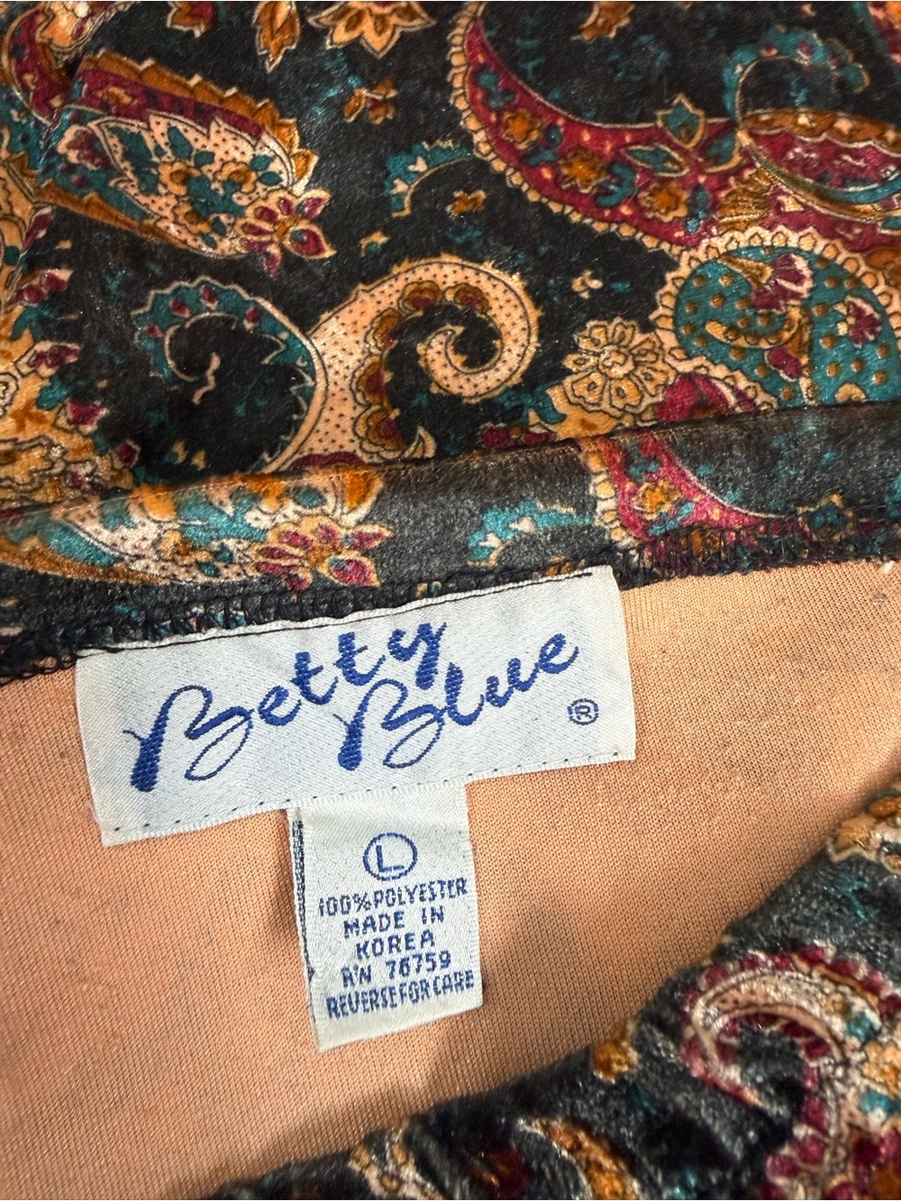 VINTAGE Hipster Y2K Paisley Lightweight Velvet Bohemian Skirt - Picture 6 of 6